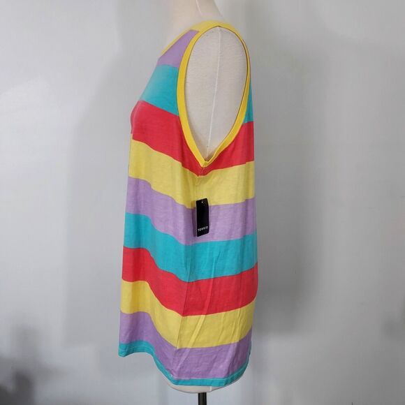 Torrid Tunic Tank Top Womens Size 2 2X Retro Striped Stretch Sleeveless NWT - Picture 4 of 12
